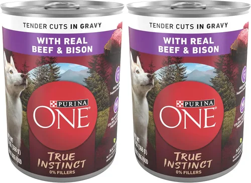Vista 20 de Purina ONE Alimento húmedo para perros con alto contenido de proteínas True Instinct Cortes tiernos en salsa de comida para perros con carne de res