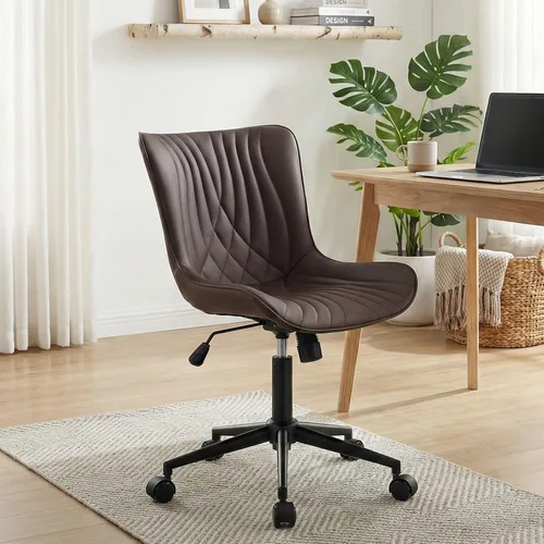Vista 18 de YOUNIKE Silla de Oficina sin Brazos Silla de Escritorio con Ruedas, Silla de Trabajo para Computadora de Oficina en Casa, Silla de Tocador Moderna