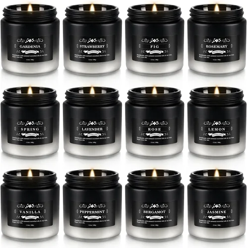 Vista 7 de 2 paquetes de velas perfumadas para el hogar, juego de regalo de velas perfumadas de pomelo y pino para damas, cera de soja, velas de larga duración