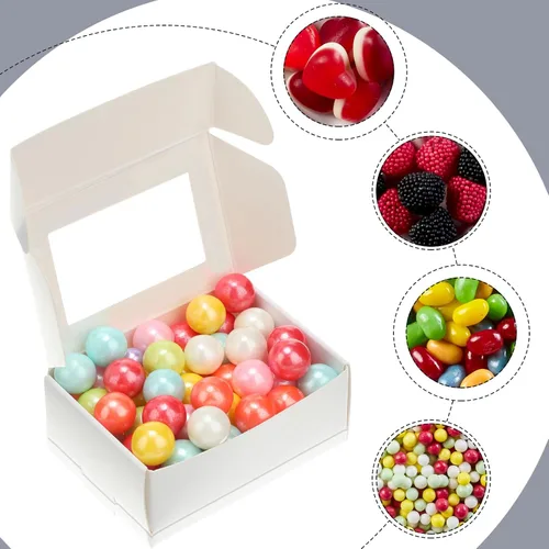 Vista 97 de Zonon 30 piezas de cajas de jabón para embalaje casero, mini cajas de regalo de papel kraft con ventana para panadería, caramelos, fabricación