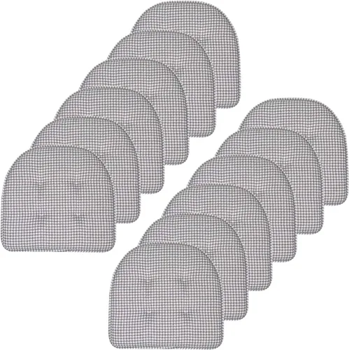 Vista 79 de Sweet Home Collection - Cojín de espuma viscoelástica para silla con capitoné, antideslizante, en forma de U, de 17 x 16 pulgadas, a cuadros Cuadros