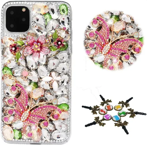 Vista 8 de STENES Sparkle - Funda para teléfono compatible con Samsung Galaxy Z Flip 2 5G, elegante, hecha a mano con diamantes de imitación, diseño de ballet