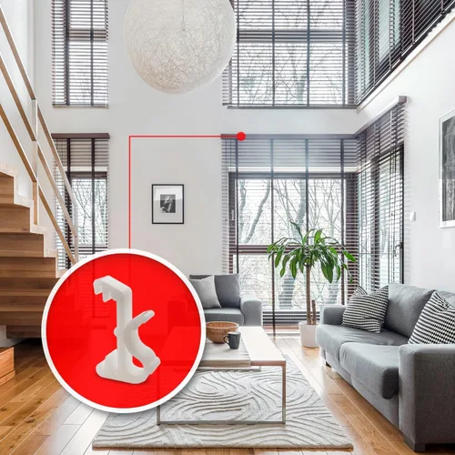 Vista 4 de Amazing Drapery Hardware Premium White Plastic Wood Blind Valance Retainer Clips, 20 Pack-UV-Resistant - Ideal for 2-Inch Blinds, Mini Blinds, and