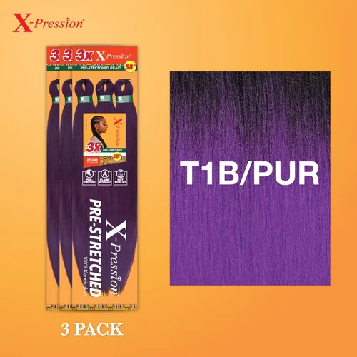 Vista 198 de Sensationnel X-Pression - Trenzas prestiradas, 3 unidades, 58 pulgadas, paquete de 1 unidad, 1B