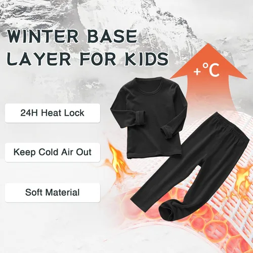 Vista 4 de American Trends Boys Thermal Underwear Set Toddler Long Johns Set Fleece Lined Base Layer Winter Thermals Sets for Kids