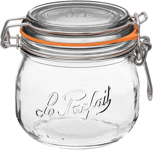 Vista 16 de Le Parfait Super Jar, tarros de conservas, tarro de vidrio francés de 250mL con cuerpo redondo, tarros de vidrio con tapa hermética, tarros