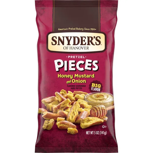 Snyder's of Hanover Pretzel Pieces, mostaza de miel y cebolla, 5 onzas (paquete de 8)