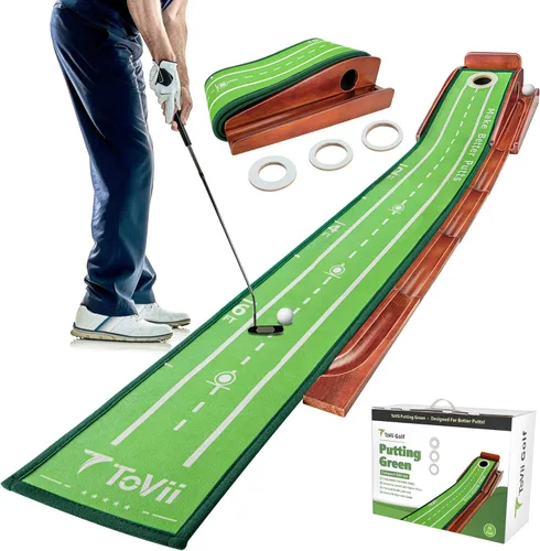 Putting Green Indoor - Tapete de golf para poner en interiores y niños, práctica de putting verde, para interiores, para oficina en casa, con bola