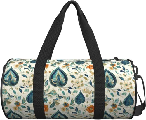 Vista 7 de Large Duffle Bag for Travel - Retro Pattern Print Gym Bag for Women Men, Travel Foldable Bags for Women Men with Zippered Multiple Pockets