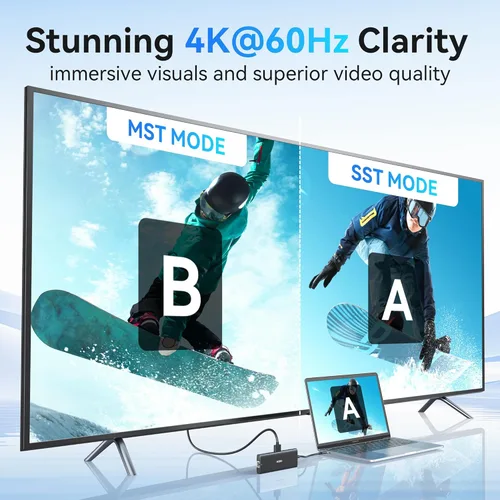 Vista 3 de Hub USB C Adaptador Multipuerto, Estación de Acoplamiento USB C 10 en 1 para Laptop Dell/HP, Dock Tipo C a HDMI 4K, Ethernet, 100W PD, 3USB 3.0