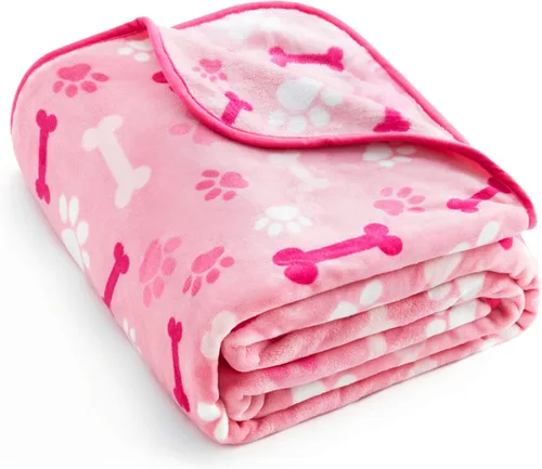 Vista 9 de Allisandro Manta de lujo para perro, 350 GSM, manta de forro polar de microfelpa súper mullida para perros y gatos pequeños, medianos y grandes