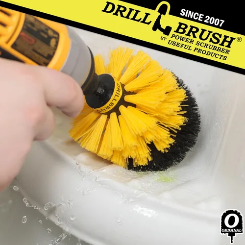 Vista 2 de Drill Brush Fregador eléctrico para taladro inalámbrico Multiuso Medio amarillo