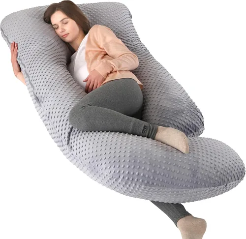 Vista 8 de cauzyart Almohadas de embarazo para dormir, almohada de cuerpo completo en forma de U y soporte de maternidad, para espalda, caderas, piernas, Negro