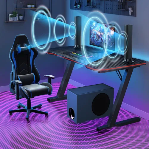 Vista 4 de Barra de sonido con subwoofer, barra de sonido de 110 W con graves profundos ajustables y 3 modos de ecualización, conexión Bluetooth/ARC/Opt/AUX