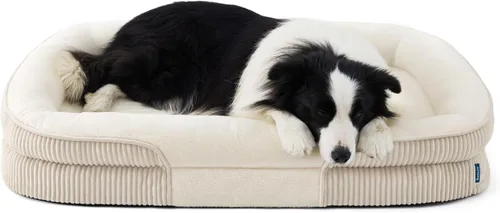 Vista 10 de Bedsure Camas ortopédicas para perros con cojín ovalado de 360 °, perro de Carbón