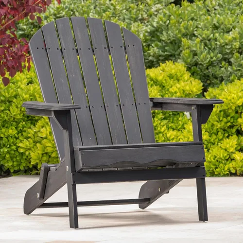 Vista 6 de LIFE SKY Folding Adirondack Chair: Acacia Wood Patio Seating with Rustic Design - Compact Foldable Outdoor Furniture for Vacation Homes & Backyard