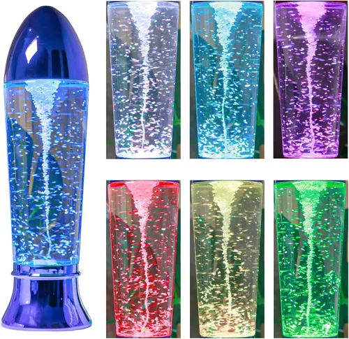 Vista 10 de YAKii - Lámpara de tornado LED que cambia de color, 10.5", juguete de ciencia que genera un tornado, funciona con pilas o un cable USB.