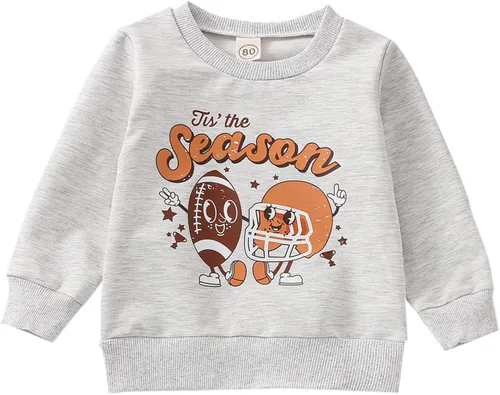 Traje de fútbol para bebé niño pequeño, ropa de otoño e invierno, sudadera de manga larga con cuello redondo, sudadera sin botones para niños
