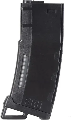 Vista 3 de Lancer Tactical Airsoft M4 M16 Series Polímero 130 Capacidad Redonda Ventana Transparente Alta Velocidad MidCap Airsoft Magazine