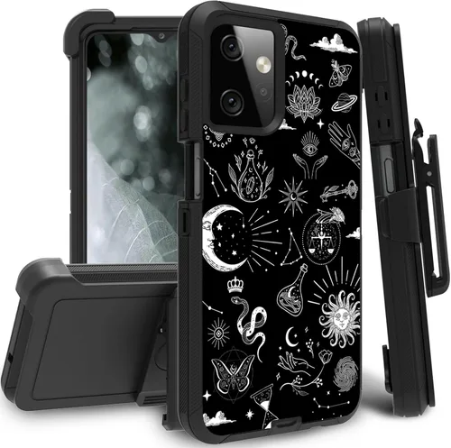 Vista 50 de Funda para Motorola Edge 2021 / Moto Edge 5G UW, protección resistente de 3 capas híbridas a prueba de golpes con funda de clip para cinturón