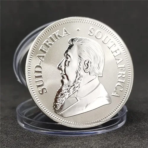 Vista 3 de WKING Barras de plata 2021 999 monedas de oro puro de 1 onza de oro krugerrand ZA Sudáfrica R1 Krugerrand Rand Menta SLIVER Plástico Sin gemas