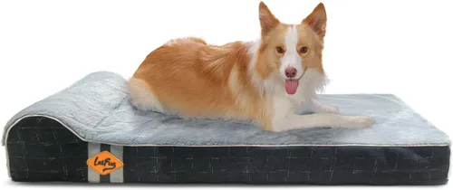 Vista 15 de Laifug Cama ortopédica de espuma viscoelástica para perros con forro duradero a prueba de agua y funda extraíble lavable (grande