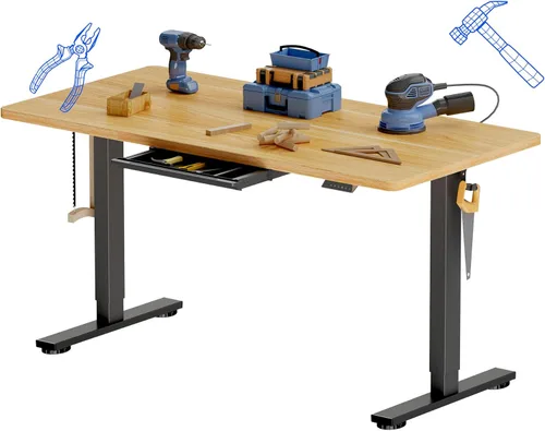 Vista 17 de FLEXISPOT Banco de trabajo eléctrico ajustable, mesa de trabajo ergonómica de 48 x 30 pulgadas para garaje, taller, oficina y hogar, amplio