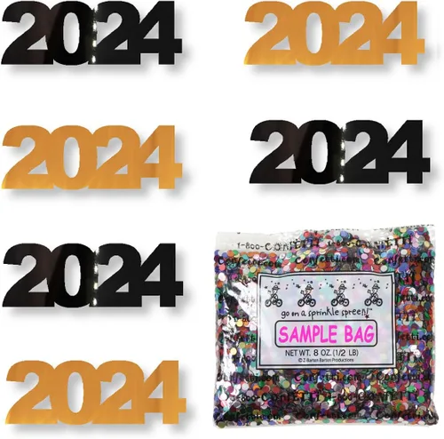 Vista 56 de Confetti Year 2024 Negro, Azul Royal Combo - 2 bolsas de media onza (1 oz)