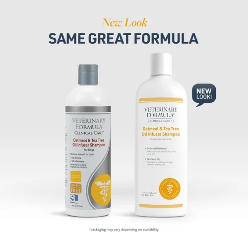 Vista 2 de Veterinary Formula Clinical Care Champú para perros con aceite de avena y árbol de té, 16 onzas, champú suave para perros con piel seca, calma