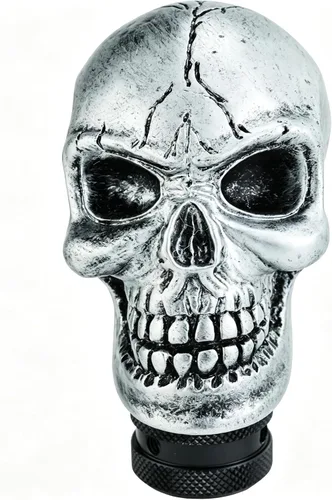 Vista 8 de Lunsom Pomo de palanca de cambios con forma de calavera de resina, perilla de palanca de cambios para transmisión de auto, compatible con vehículos