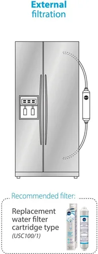 Vista 4 de Wpro Cartucho de filtro de agua en línea para refrigeradores lado a lado, USC100, filtra 1500 litros, reduce el sabor del cloro y las impurezas