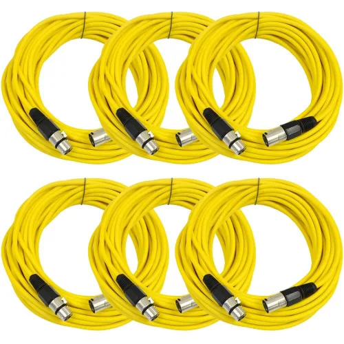 Vista 6 de Seismic Audio SAXLX-2Brown-Paquete de 6 cables de conexión XLR de 2 pies marrones - Cables de micrófono - Cables XLR macho a hembra - 2 pies