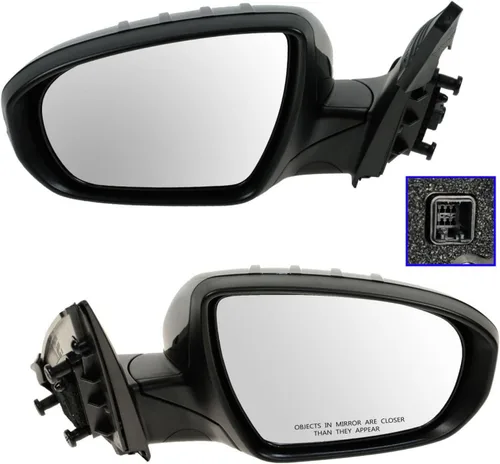 Vista 77 de TRQ Conjunto de 2 piezas de espejo lateral para conductor y pasajero, ajuste eléctrico, sin calefacción, sin memoria, color negro, compatible