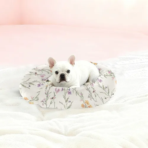 Vista 2 de Pet Dog Beds Anti-Slip Fluffy Dog & Cat Cushion for Small Size Pets Sleeping XS Retro Snapdragon Neutral