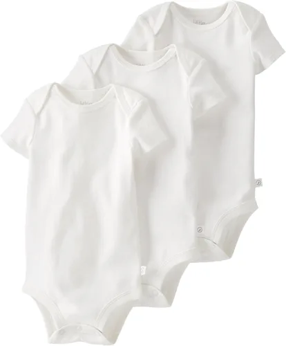 little planet by carter's Baby White Organic Cotton Bodysuits, Pack of 3