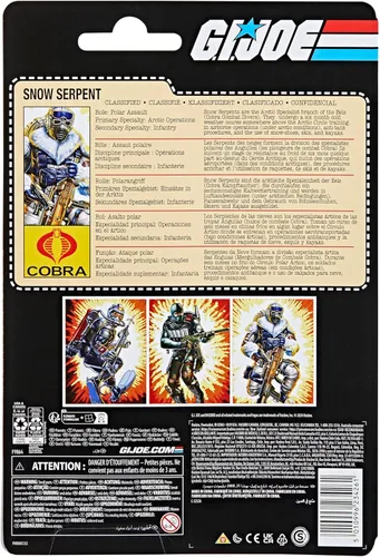 Vista 12 de G.I. Joe Classified Series Retro Cardback Snow Serpent, Figura de acción coleccionable de 6 pulgadas con 8 accesorios