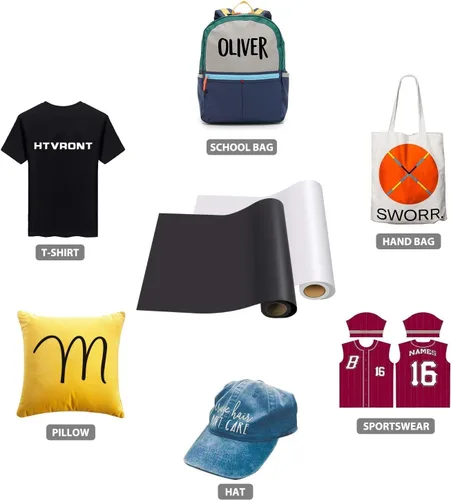 Vista 2 de HTVRONT - Rollo de vinilo termotransferible, 12 in x 8 ft para diseños en camisetas, fácil de cortar y despegar, para planchar y todas las máquinas