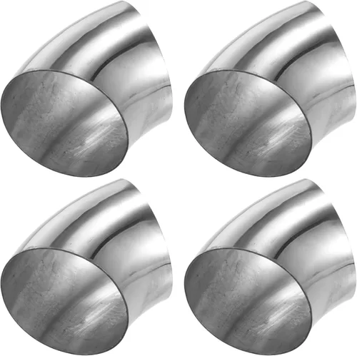 Vista 10 de X AUTOHAUX 4 Piezas OD 1.5 Pulgadas 45 Grados SS304 Codo de Tubo Curvo de Acero Inoxidable para Sistema de Escape Modificado del Coche 1.5" Tubería