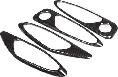 Vista 6 de Adhesivo de plástico ABS para manija de puerta interior de automóvil para Alfa Romeo Giulia 2017-2020 Accesorios de automóvil (fibra de carbono)