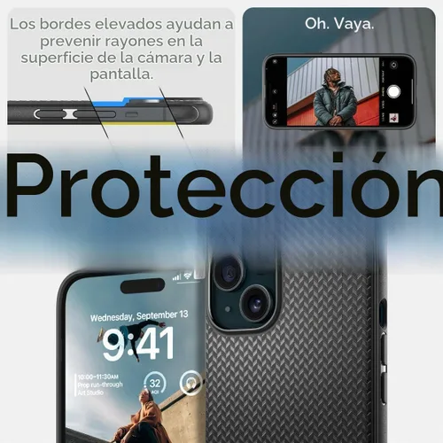 Vista 6 de Spigen Mag Armor MagFit - Funda diseñada para iPhone 15, para iPhone 14 (2023) [protección de grado militar] compatible con MagFit, color negro mate