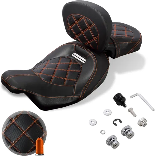 Vista 7 de FOVPLUE Asiento de dos plazas con respaldo para el conductor, asiento de perfil bajo para conductor y pasajero + almohadilla de respaldo ajustable