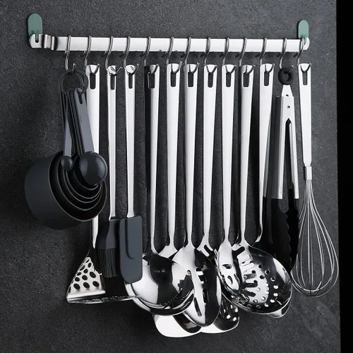 Vista 3 de Kyraton - Juego de utensilios de cocina de acero inoxidable con de 37 piezas, juego de herramientas de cocina con soporte de utensilios