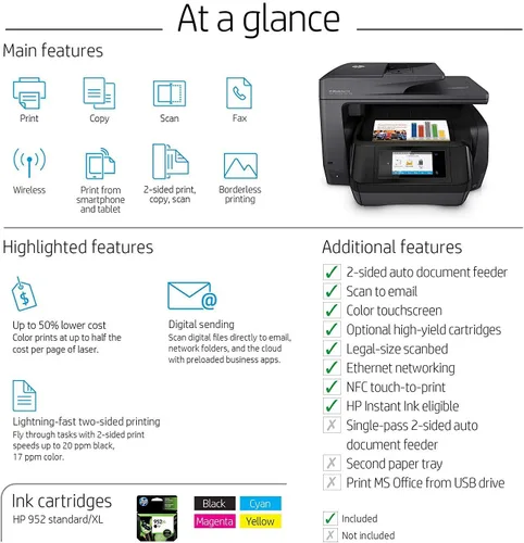 Vista 8 de Impresora multifunción HP OfficeJet 8720., Negro