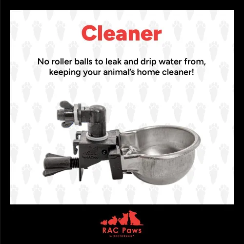 Vista 5 de Rac Paws by RentACoop - Kit de agua de llenado automático de vasos de metal, ideal para animales pequeños, mascotas, conejos, hurones, pollos