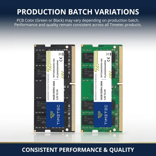 Vista 2 de Timetec 16GB DDR4 2666MHz (PC4-2666V) PC4-21300 SODIMM Laptop RAM - Módulo de memoria sin búfer de 260 pines 1.2V CL19 sin ECC para computadora
