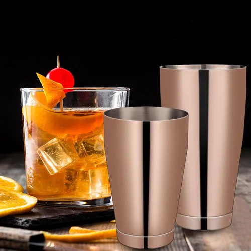 Vista 7 de Lallisa Juego de 10 cocteleras profesionales Boston de acero inoxidable, mezclador de bebidas, herramientas básicas, batidor de metal