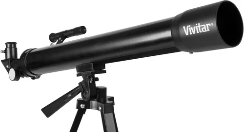 Vista 2 de Vivitar Telescopio refractor 75x/150x con trípode ajustable de tamaño completo, gran telescopio para principiantes