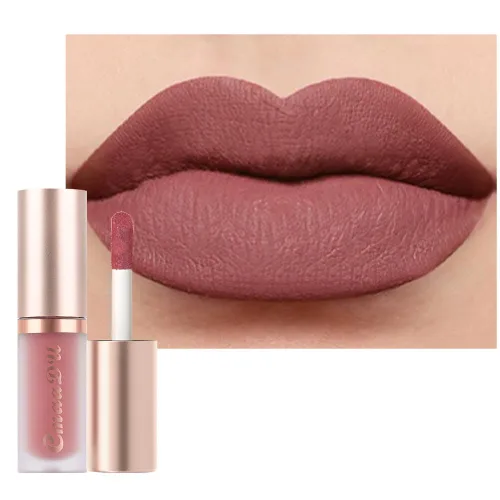 evpct 1 Pieza Lápiz Labial Líquido Mate Malva Brillo Labial Conjunto Brillante para Mujeres Negras 24 Horas Rosa Lápiz Labial Sedoso Terciopelo
