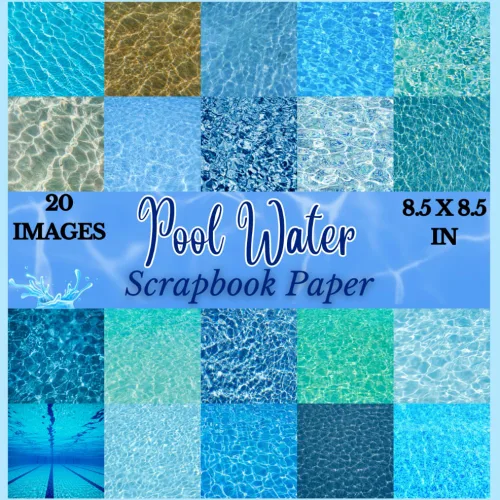 Pool Water Scrapbook Paper Water Texture Scrapbook Paper a collection of double sided aesthetic water craft paper for scrapbooking, card making,
