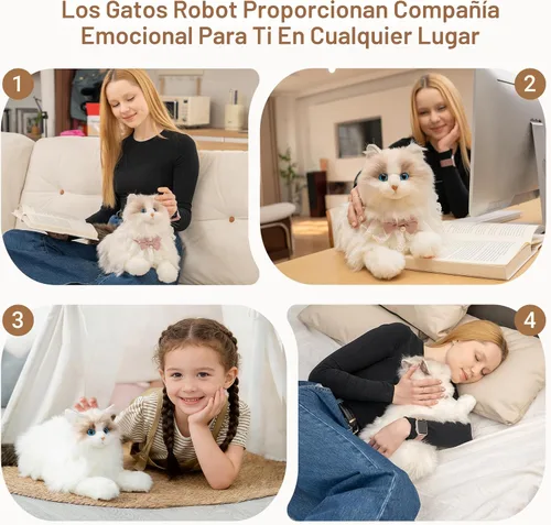 Vista 7 de Chongker Animal de peluche interactivo de gato robot de 24.8 pulgadas para Orange_pro